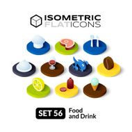 Isometric flat icons set 56