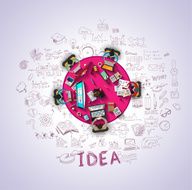 Flat Style Design Concepts for business strategy and career N5