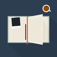 Open Notebook and Coffee Cup N3