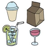 vector set of beverage N7