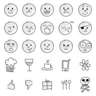 Set of hand drawn emoticons N2