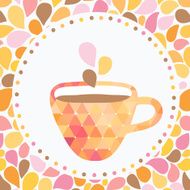 Triangle cup of tea or coffee with doodle steam