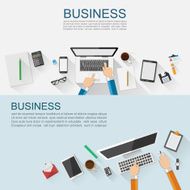 Business workplace concept flat design vector