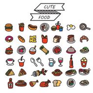 set icon food and drink