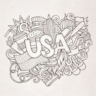 USA hand lettering and doodles elements background N3