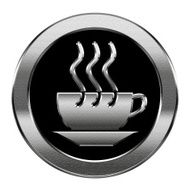 coffee cup icon silver isolated on white background