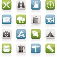 Camping tourism and travel icons N4