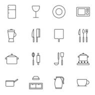 kitchen and food icons set vector illustration N2