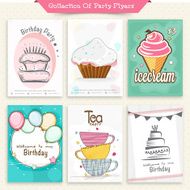 Set of six stylish party flyers