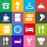 Hotel Icons Set 1 and Color Background