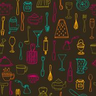 Kitchen tools seamless background