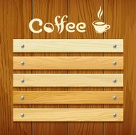 Coffee menu wood board design