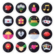 Love and romantic vector set Icons