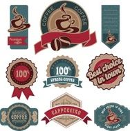 Vintage frame coffee label set N2