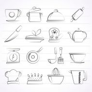 Restaurant and kitchen items icons N2