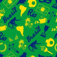 color brazil icons and symbols seamless pattern eps10