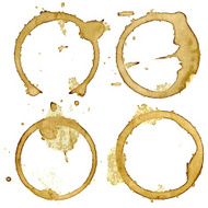 Coffee cup stains Set of four vectors eps10 N2