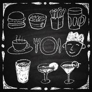 Hand drawn restaurant menu elements N2