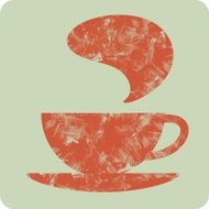 coffee (tea) grunge cup - vector icon