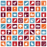 Vector Set of 64 Food Icons N6