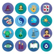 Fortune Teller Icons Flat