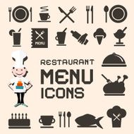 Restaurant Menu Icons Set