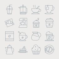 Coffee line icon set N16