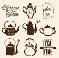 Set of labels on theme tea N3