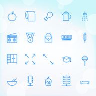 Trendy Thin Icons for web and mobile Set 15