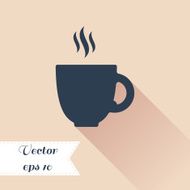 Cofee cup silhouette icon Flat design