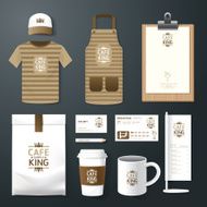 Vector restaurant cafe set flyermenu package t-shirt cap uniform design N8