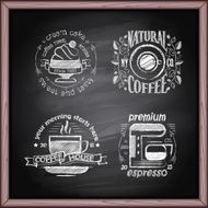 Coffee chalkboard logo and symbols N2