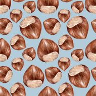 Seamless pattern with hazelnuts N3