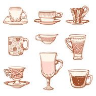 Cups icon set