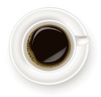 Cup of coffee with a saucer