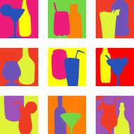 abstract set designs with drinks