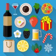 Food and drinks icons set
