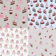 Set of cake seamless patterns N2