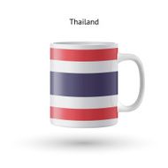 Thailand flag souvenir mug on white background