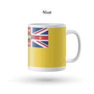 Niue flag souvenir mug on white background