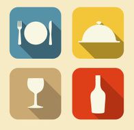 Modern Flat Food Icon Set for Web and Mobile Application