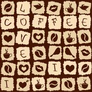 Seamless pattern of coffee puzzle