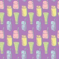 seamless vector pattern with drinks