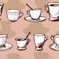 seamless vector pattern with teacups N9