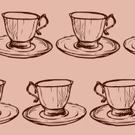 seamless vector pattern with teacups N10