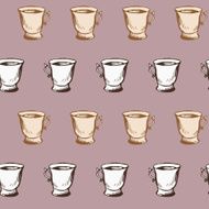 seamless vector pattern with teacups N11