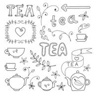 Tea card Set of elements for design