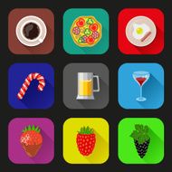 Food and drinks icons set N2