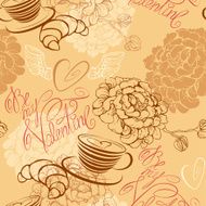 Love concept seamless pattern Valentine`s Day background