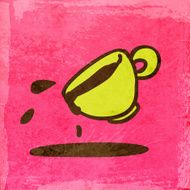 Teacup on Grunge Background